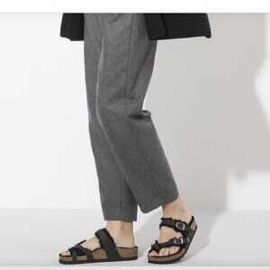 Birkenstock Mayari Shearling Black Oiled Leather sandal